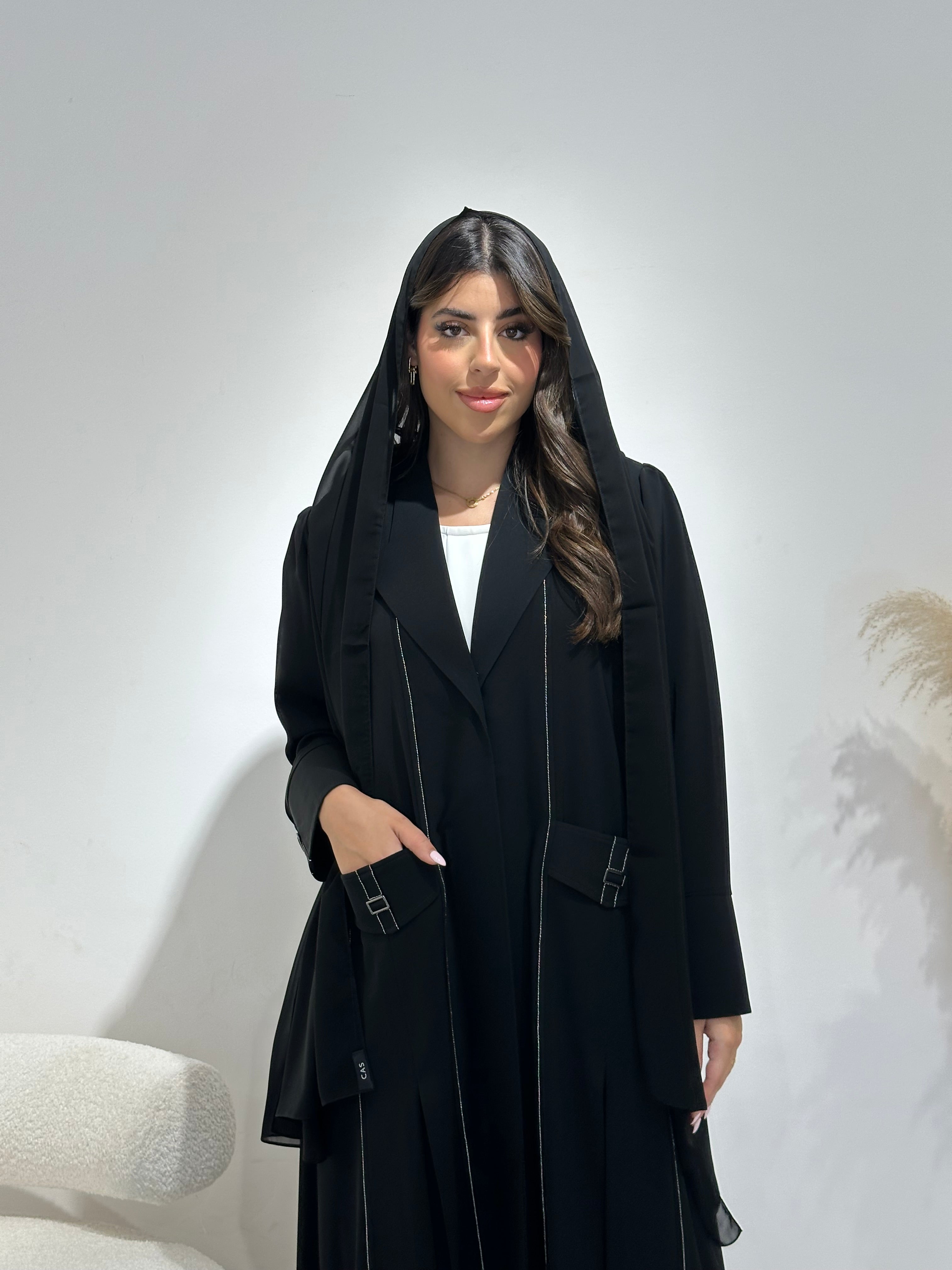 C 1386 Black Coat Abaya