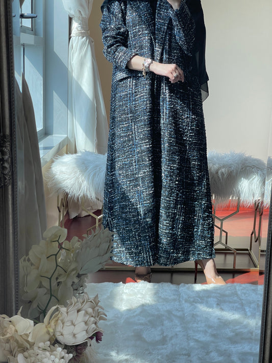 C-RTW-Blue-Black-Tweed-Abaya- 2023