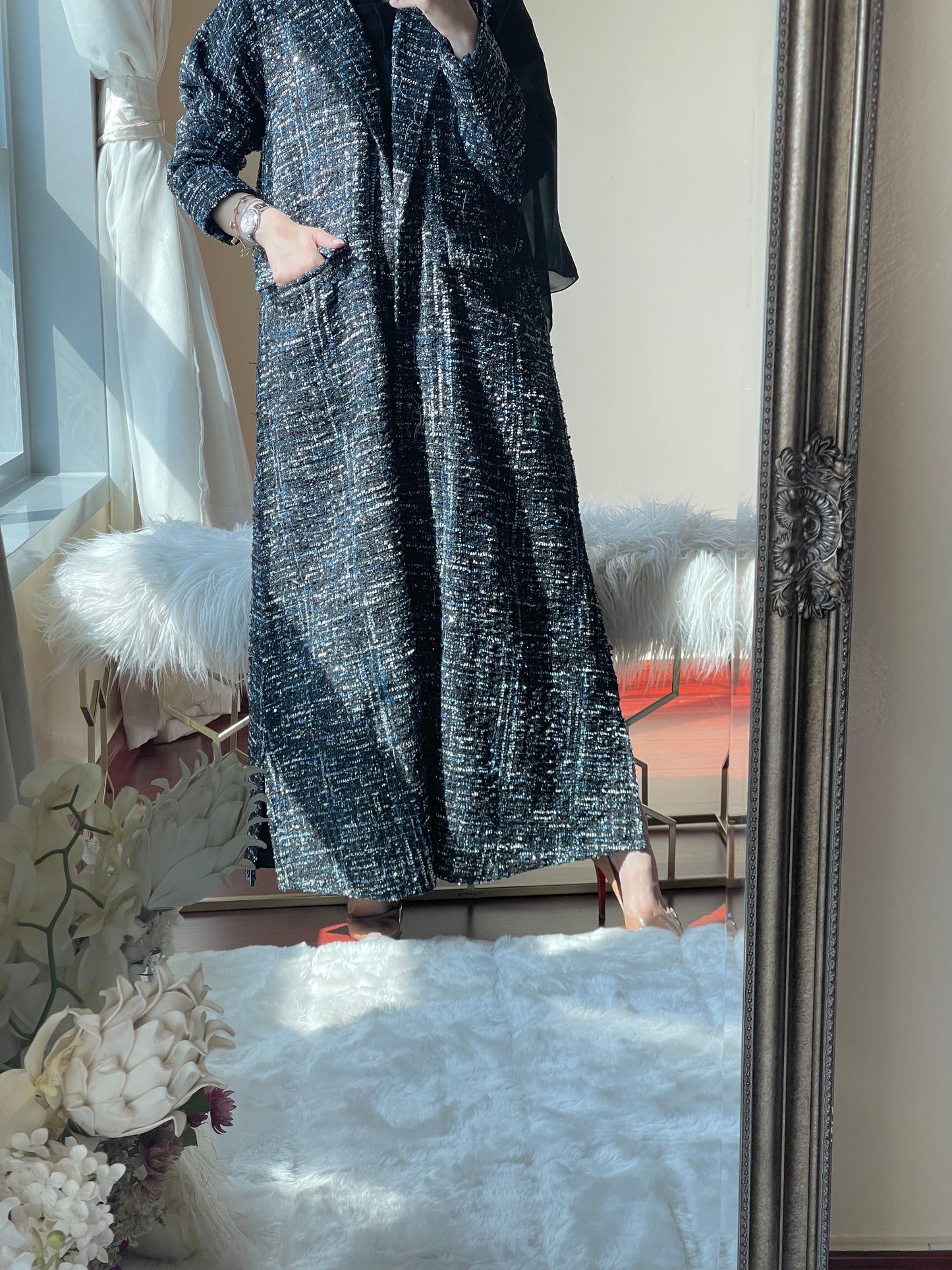 C-RTW-Blue-Black-Tweed-Abaya- 2023