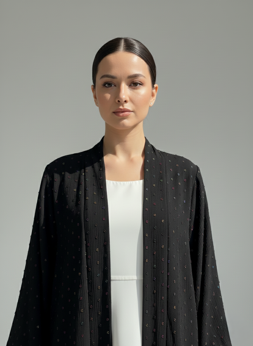 C 1762 Black Work Abaya