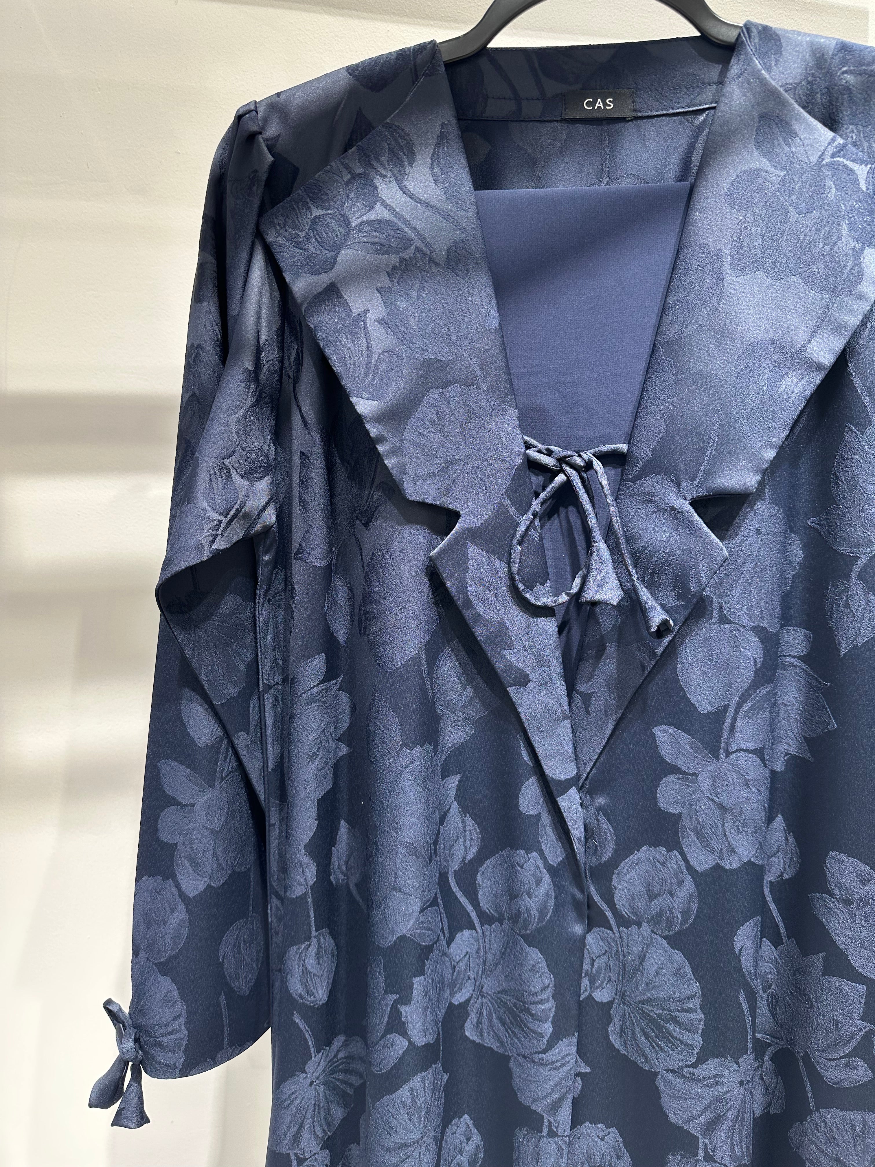 C 1416-03 Navy Blue Coat Abaya