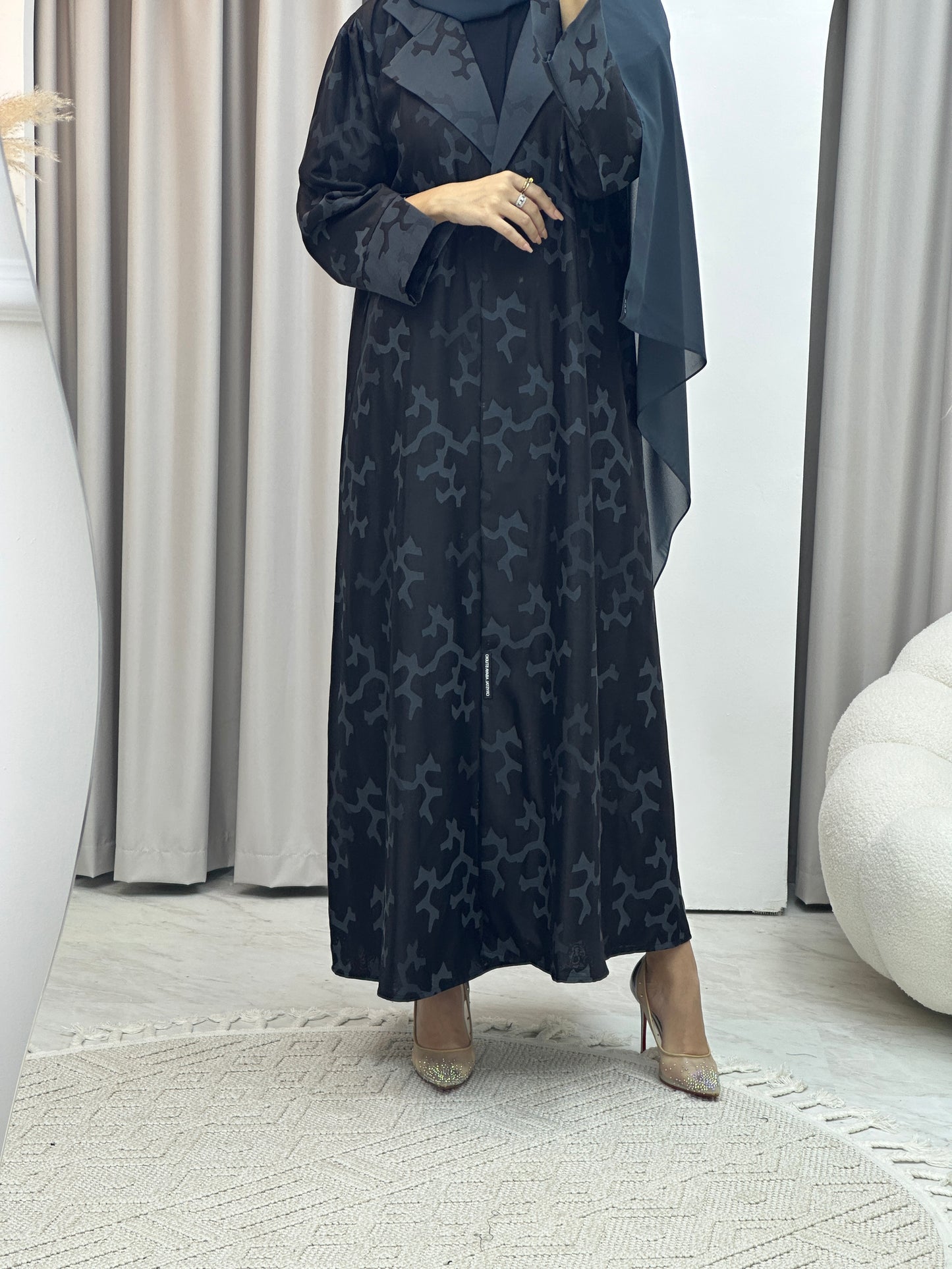 C Web Winter Grey Coat Abaya