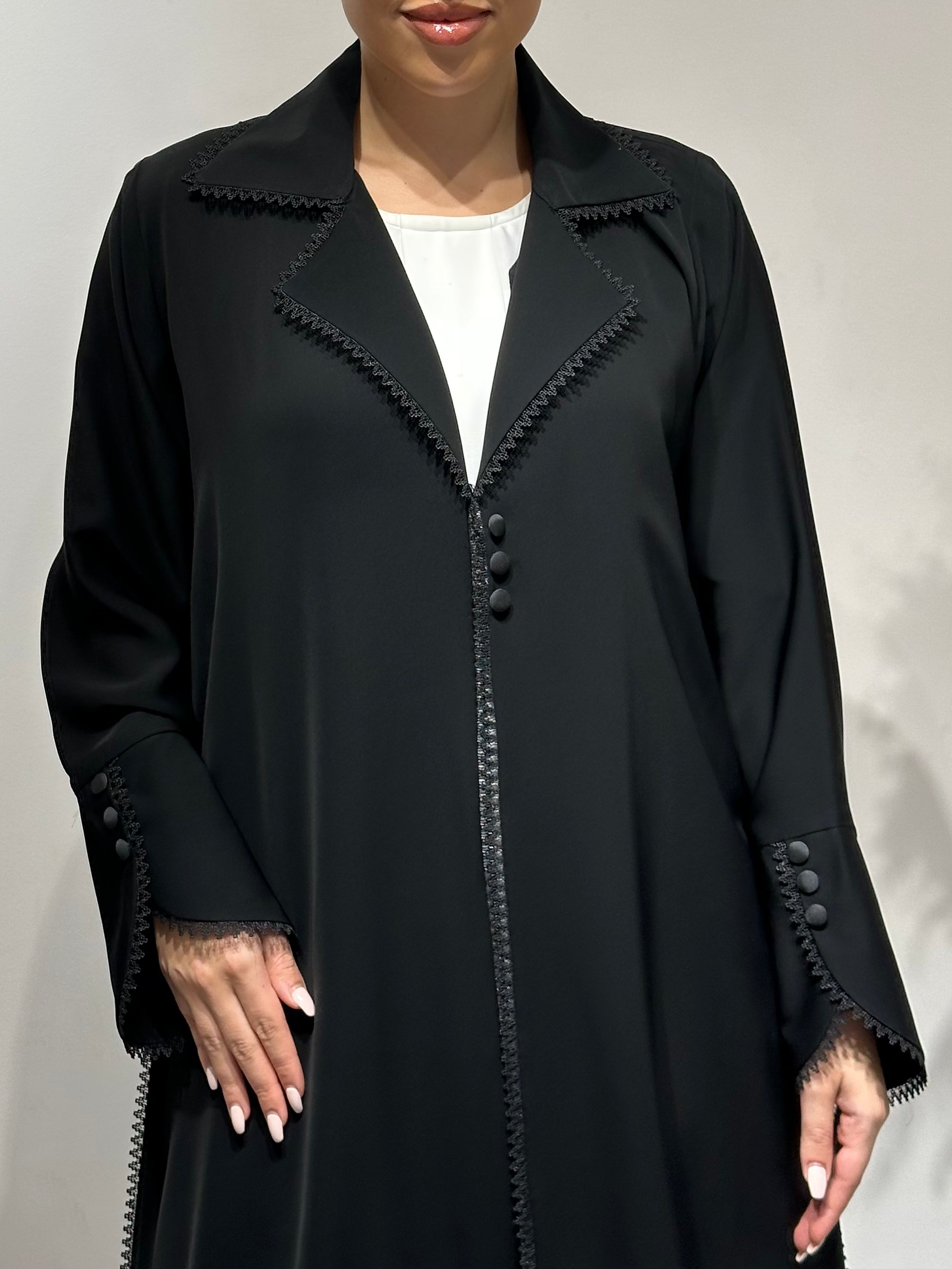 C 1627 Black Lace Abaya