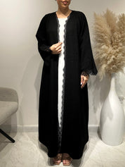 C 1629 Black Lace Abaya