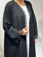 C 1629 Black Lace Abaya