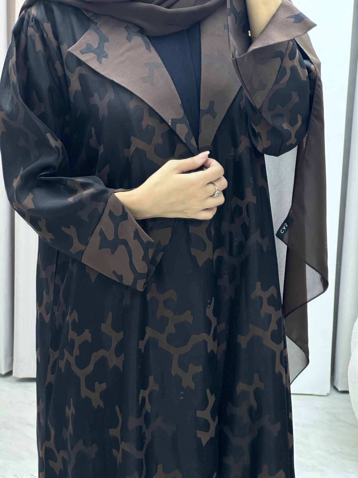C Web Winter Brown Coat Abaya