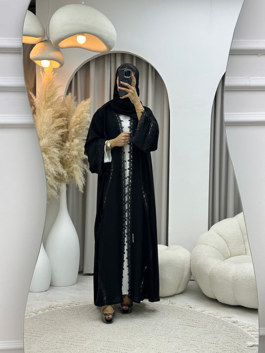 C 0470 Black Classic Lace Abaya