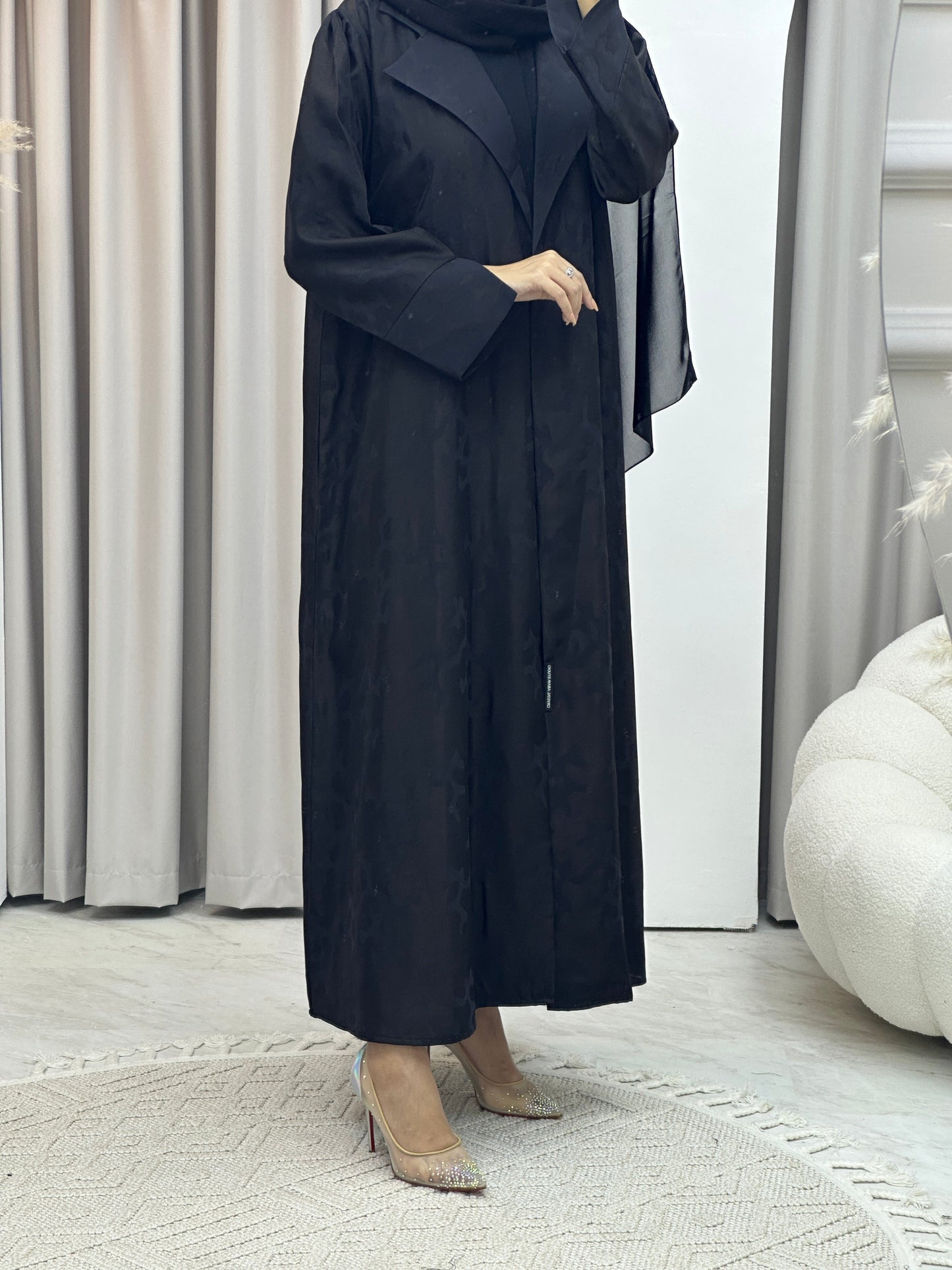 C RTW Web Winter Black Coat Abaya