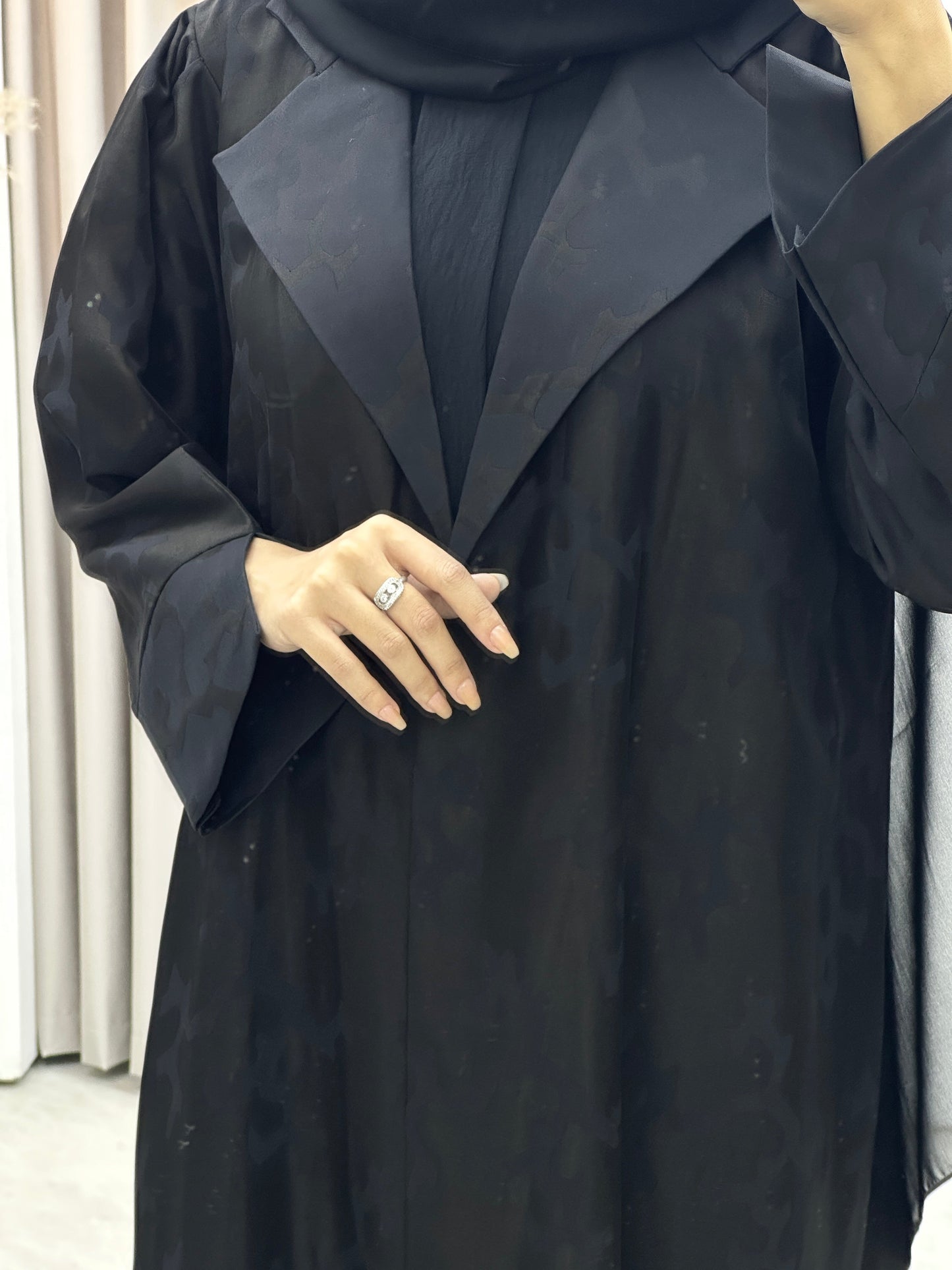 C RTW Web Winter Black Coat Abaya