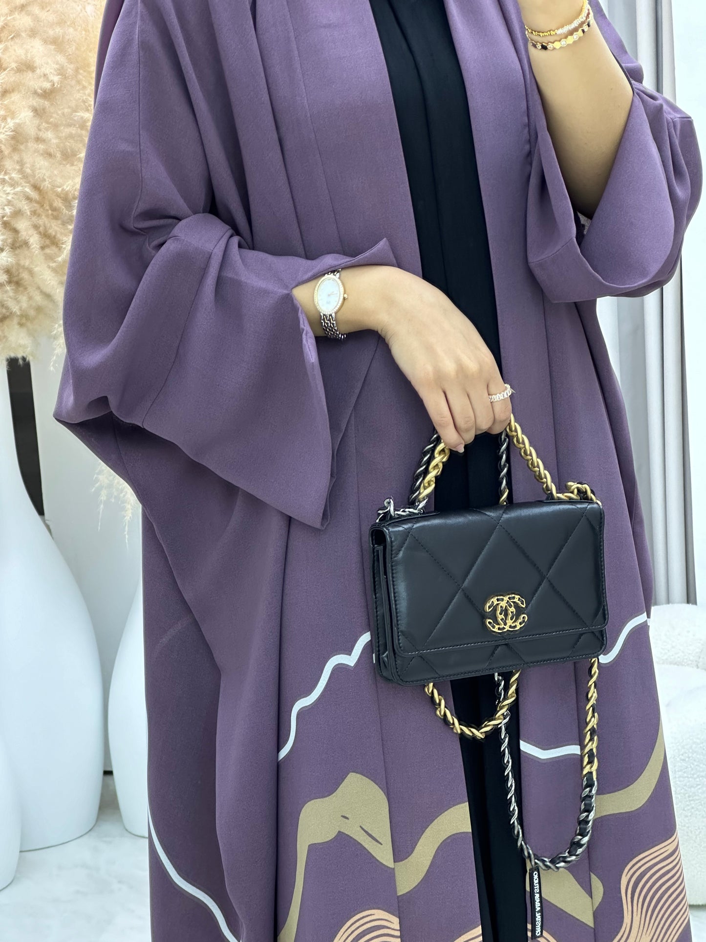 C 0248-01 Purple Wavy Abaya