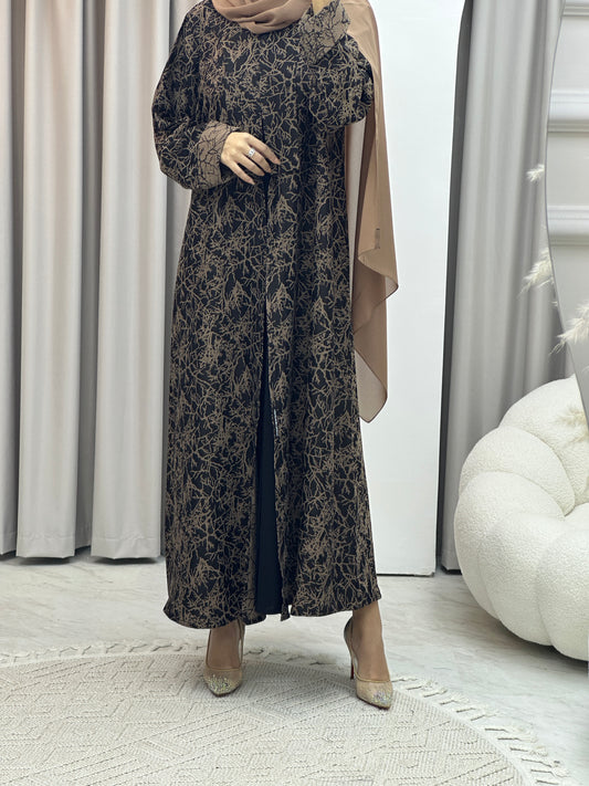 C Branch Winter Beige Coat Abaya