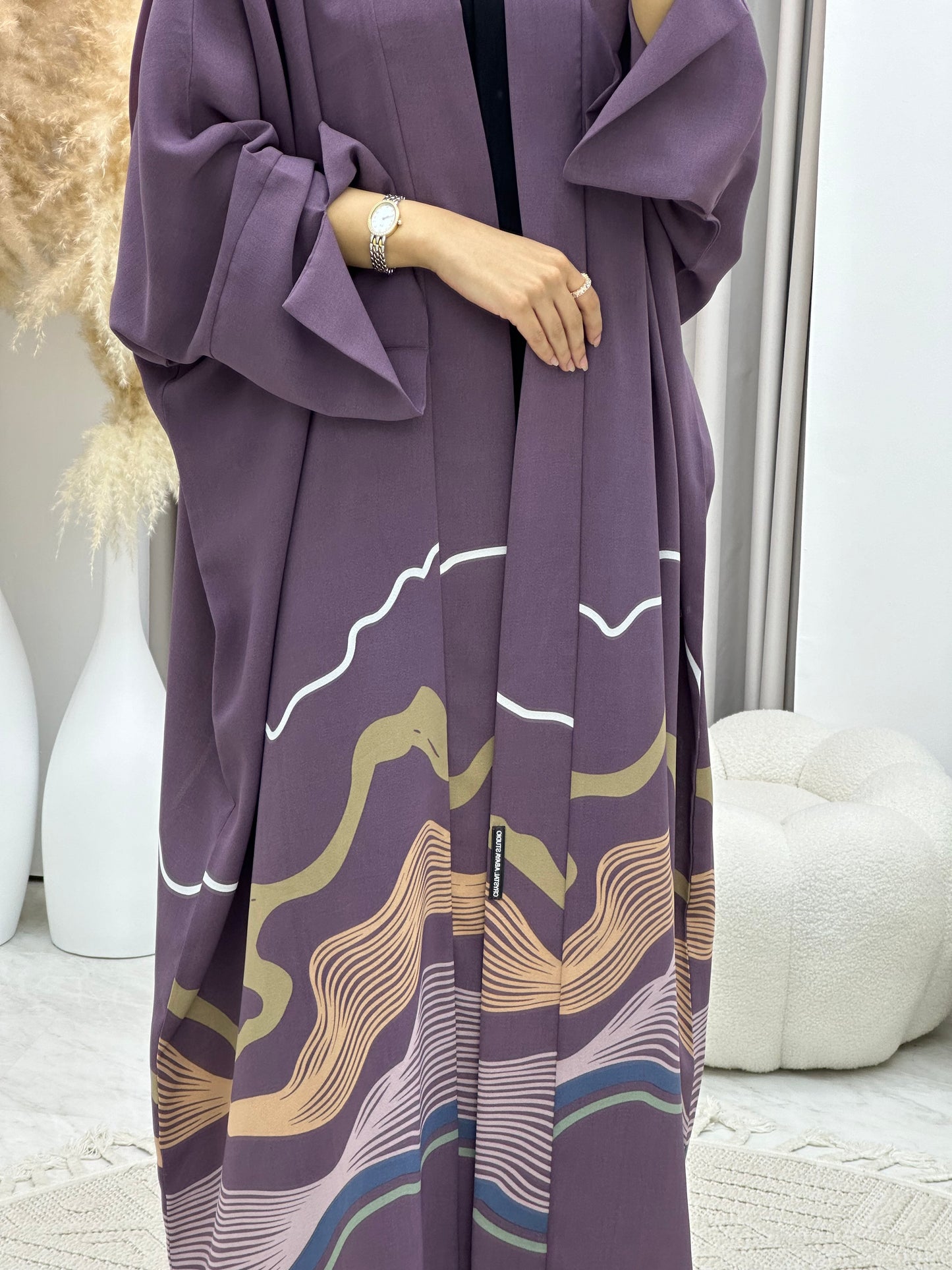 C 0248-01 Purple Wavy Abaya