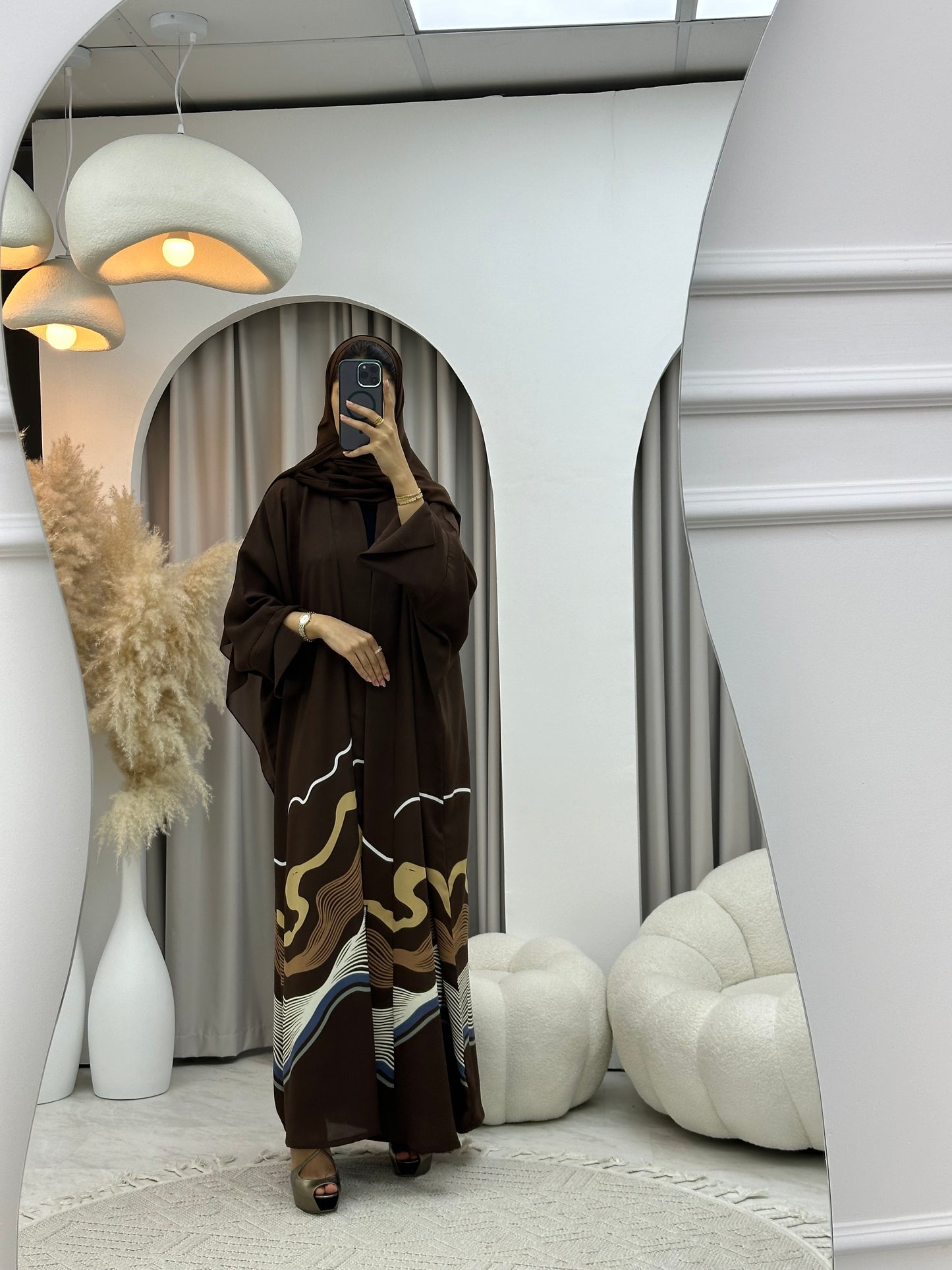 C 0248-03 Brown Wavy Abaya