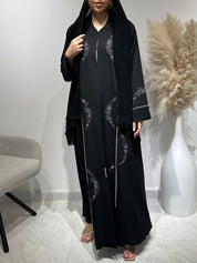 C 1631 Black Beaded Embroidered Abaya