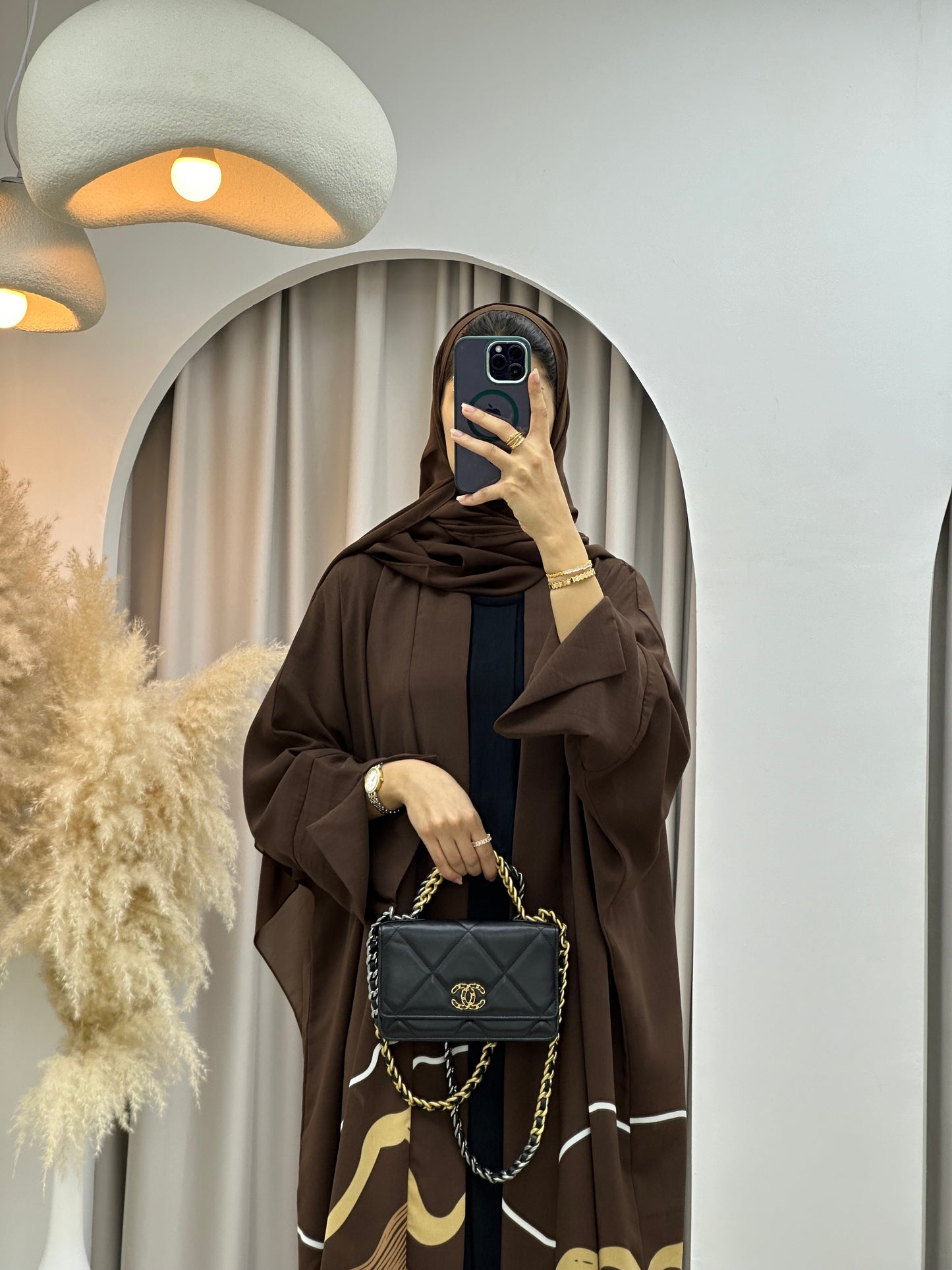 C 0248-03 Brown Wavy Abaya