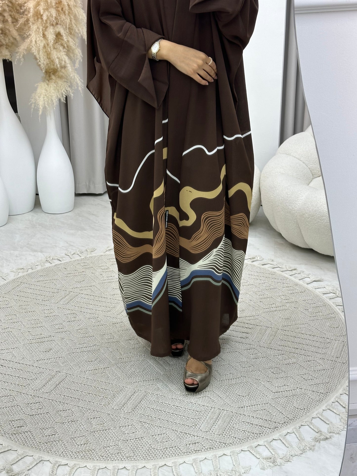 C 0248-03 Brown Wavy Abaya