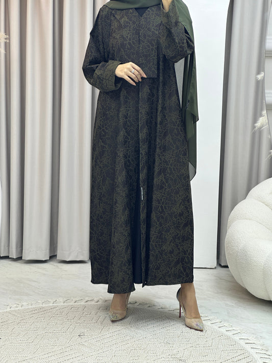 C RTW Branch Winter Green Coat Abaya