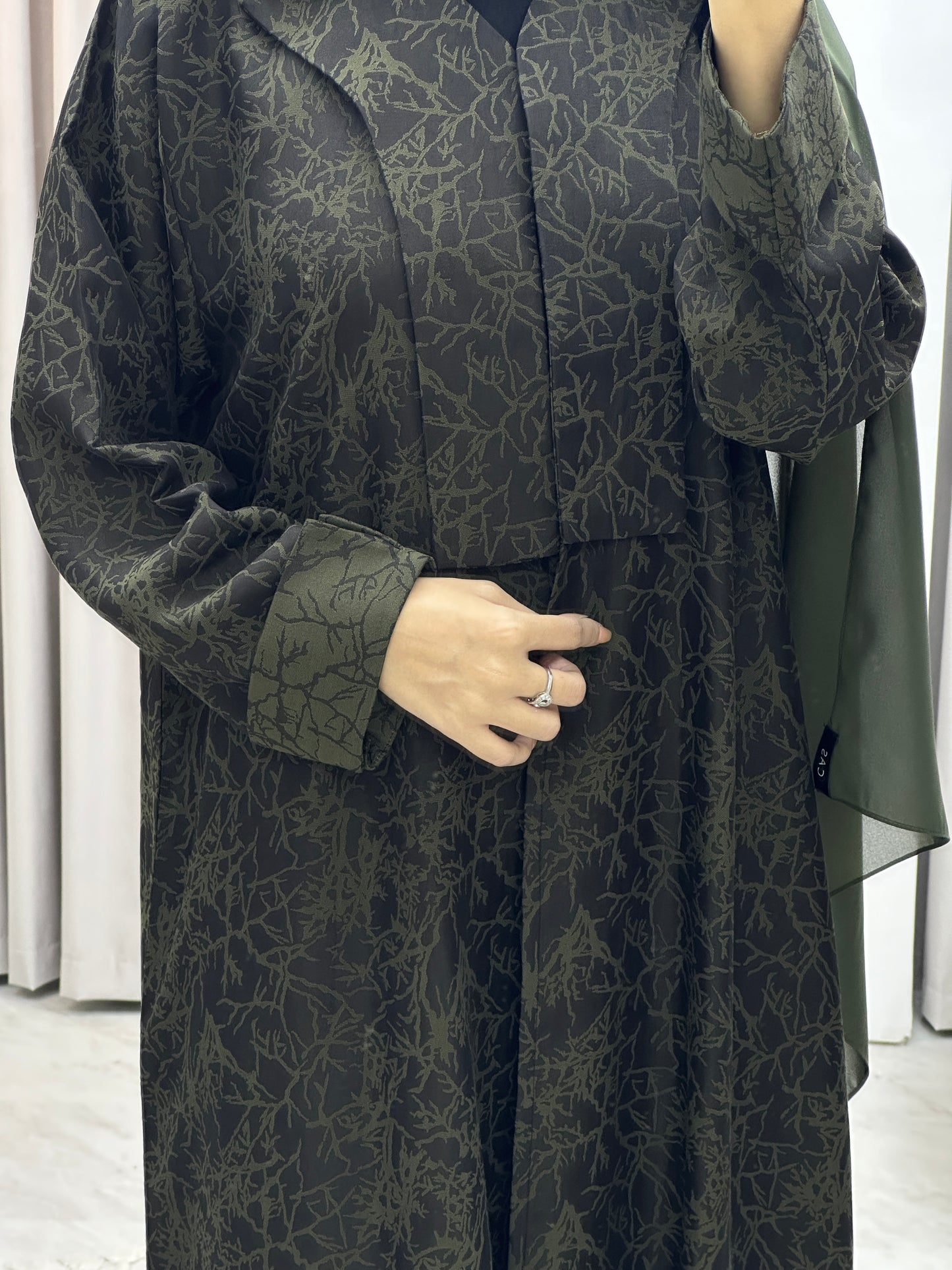 C Branch Winter Green Coat Abaya