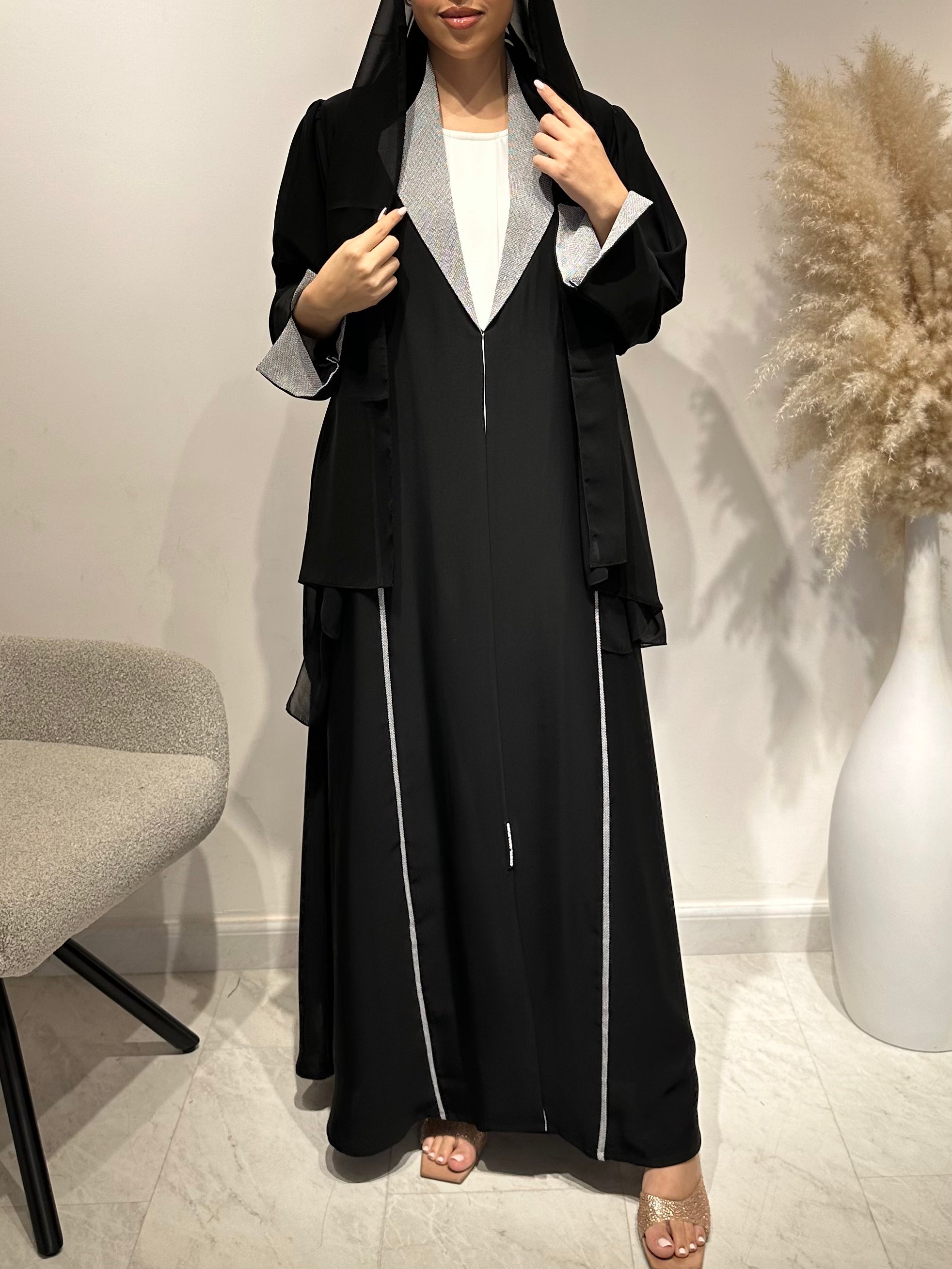 C 1633 Black Coat Abaya
