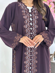 C 1228 Brown Lace Abaya