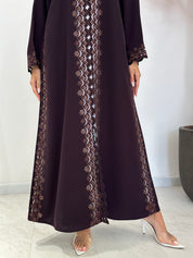 C 1228 Brown Lace Abaya