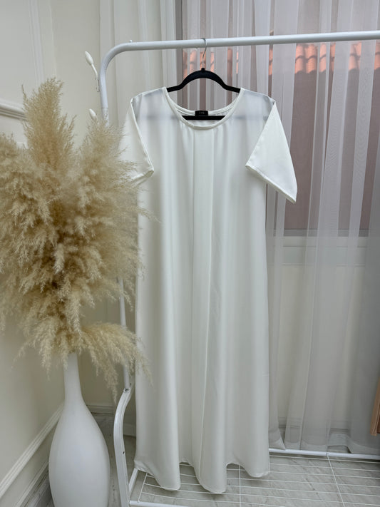 C White Under Abaya Dress