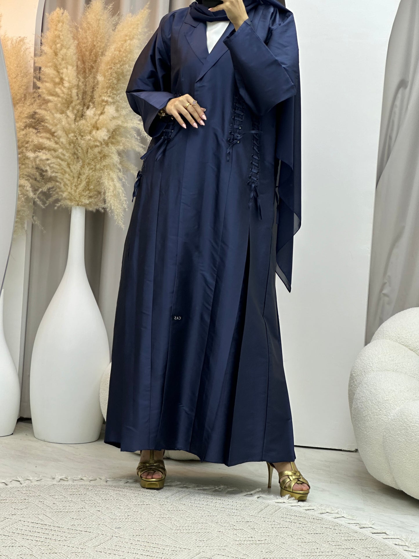 C RTW 0069 Blue Taffeta Abaya