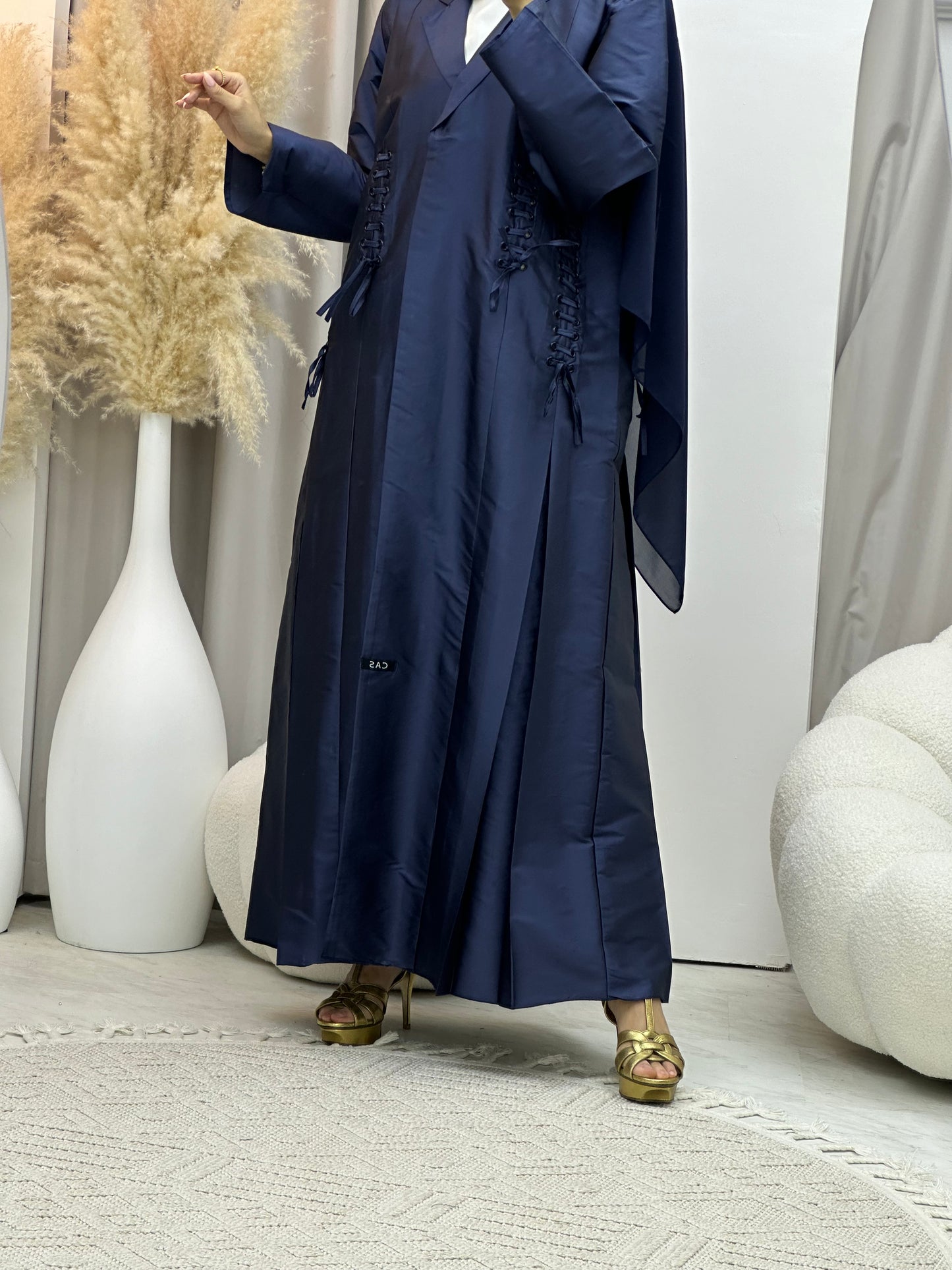 C RTW 0069 Blue Taffeta Abaya