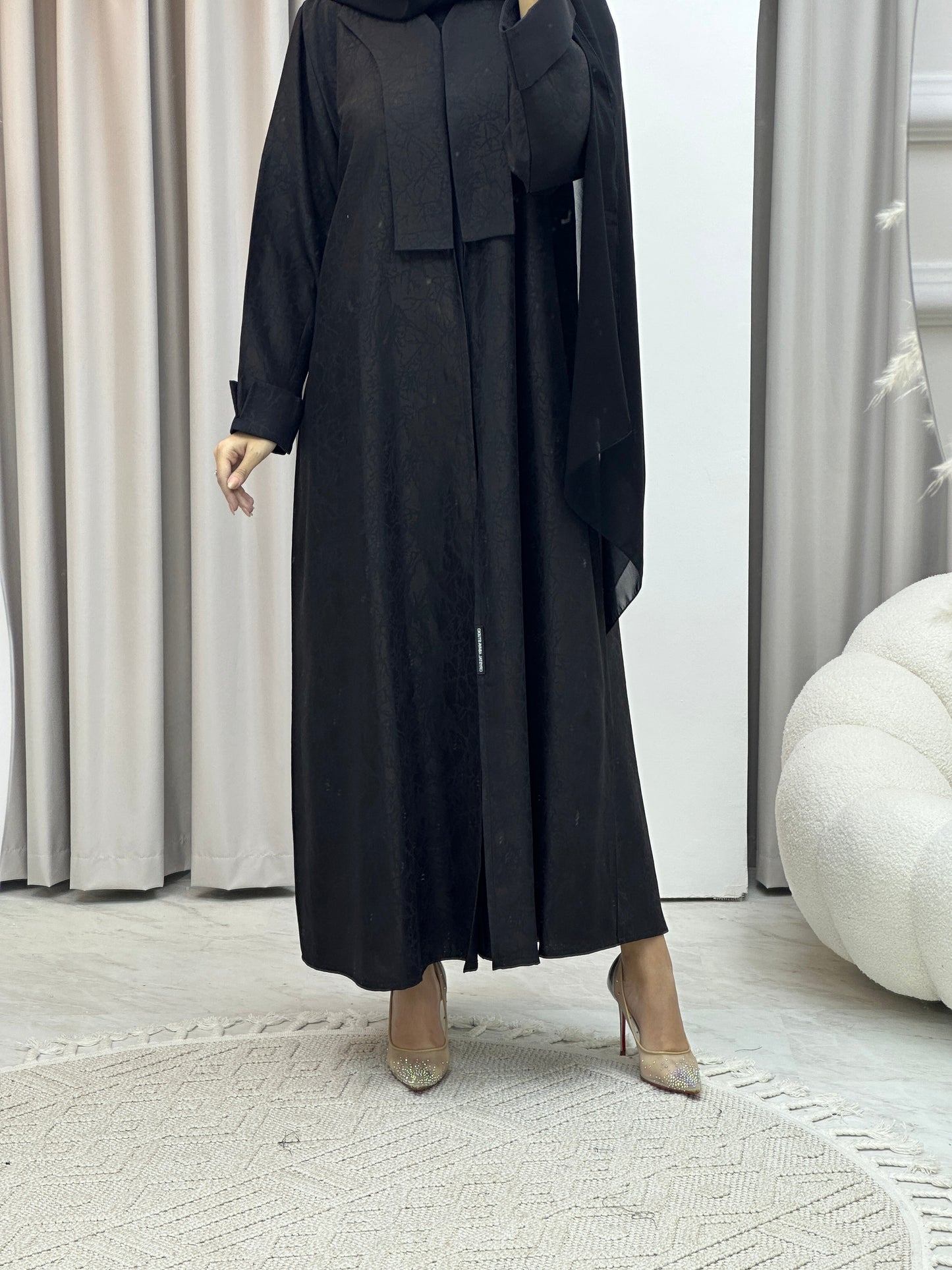 C RTW Branch Winter Black Coat Abaya