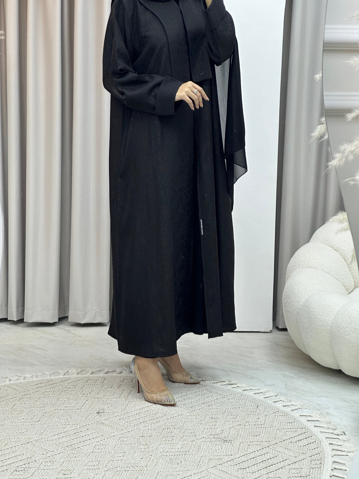 C RTW Branch Winter Black Coat Abaya