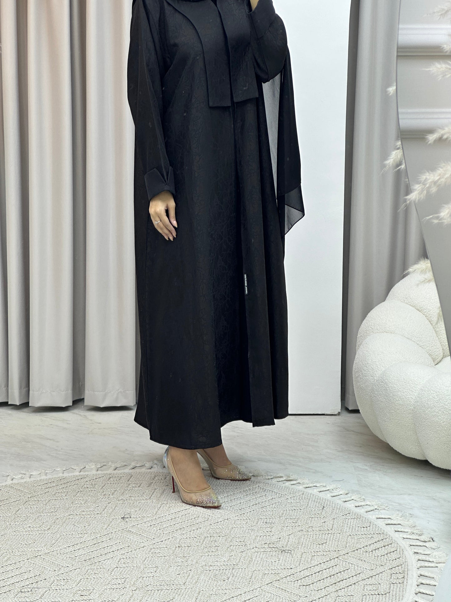 C RTW Branch Winter Black Coat Abaya