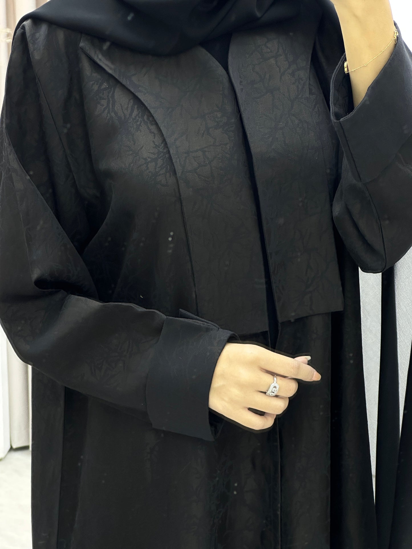 C RTW Branch Winter Black Coat Abaya