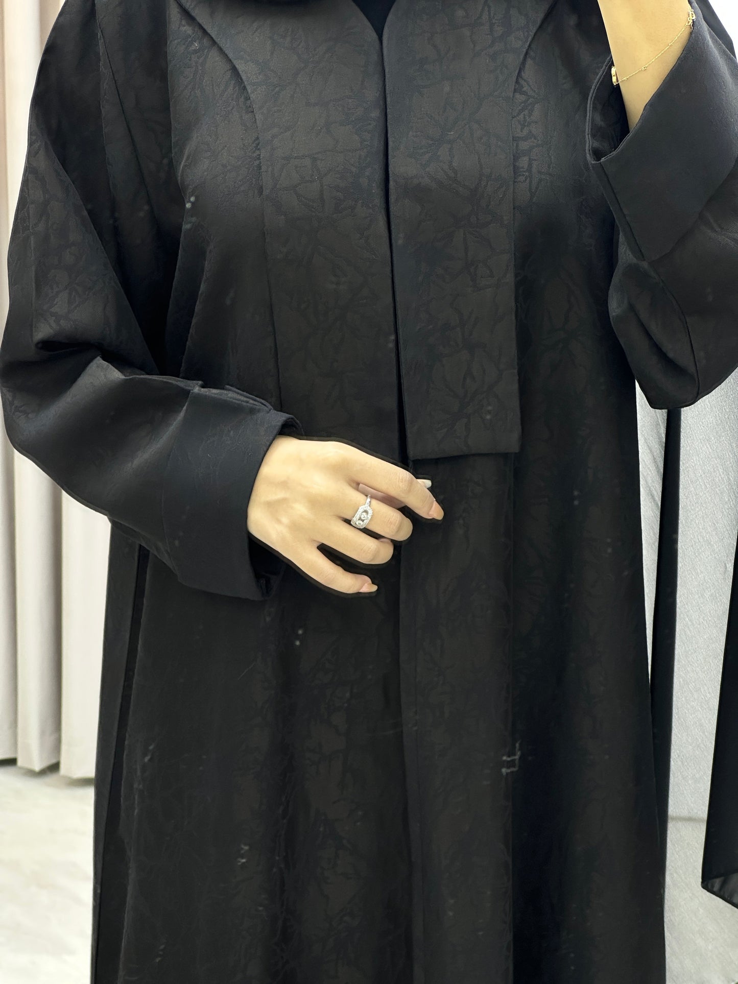 C RTW Branch Winter Black Coat Abaya