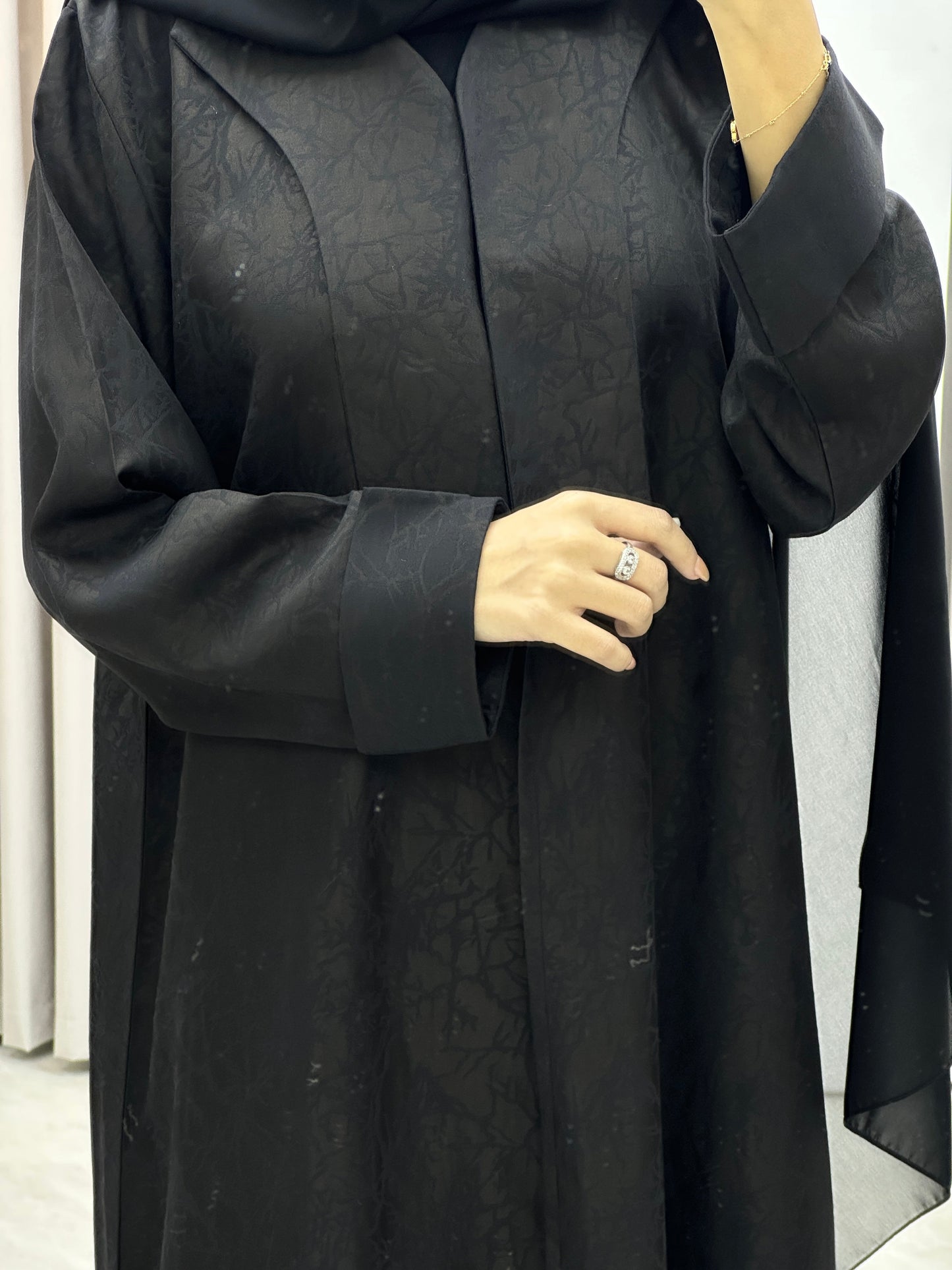 C RTW Branch Winter Black Coat Abaya