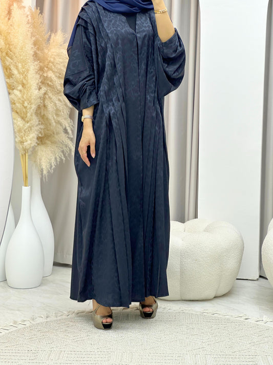 C 0271 Navy Blue Leopard Print Abaya