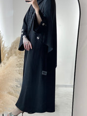 C 1544 Black Work Coat Abaya