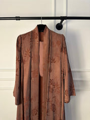 C 1781-04 Coral Pink Printed Abaya