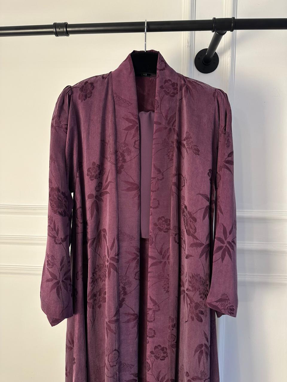C 1781-06 Bright Purple Printed Abaya