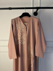 C 1790 Blush Pink Embroidered Abaya