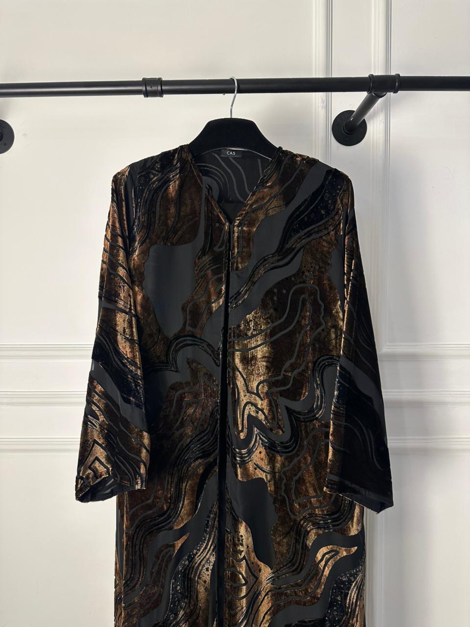 C 1784-01 Brown Velvet Abaya