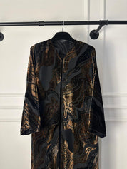 C 1784-01 Brown Velvet Abaya