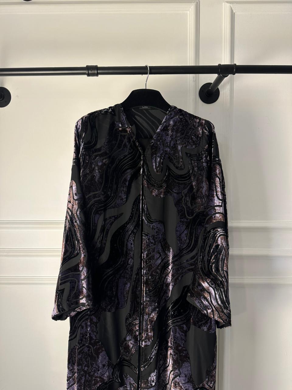 C 1784-02 Purple Velvet Abaya