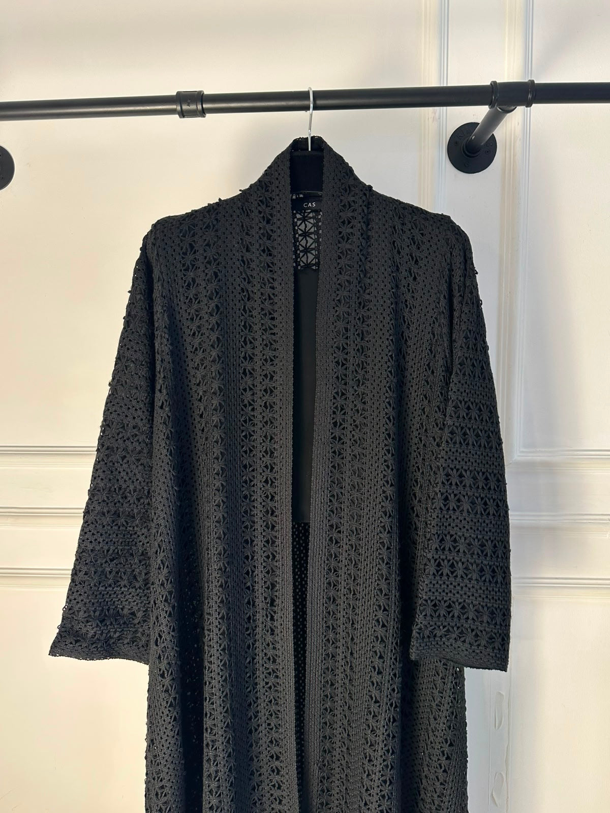 C 1717-03 Black Dantel Abaya