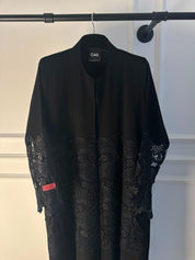 C 2607 Black Dantel Abaya