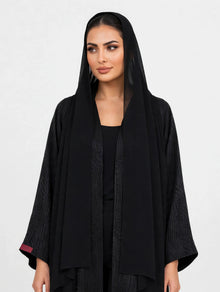 C 2740 Premium Black Beaded Abaya