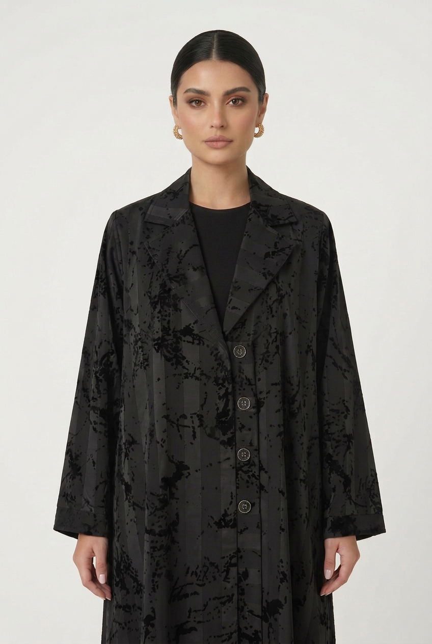 C 2829 Black Striped Abaya