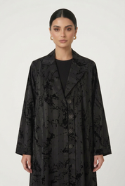 C 2829 Black Striped Abaya