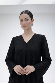 C 1888 Black Dantel Abaya