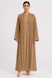 C 1717-08 Butterscotch Dantel Abaya