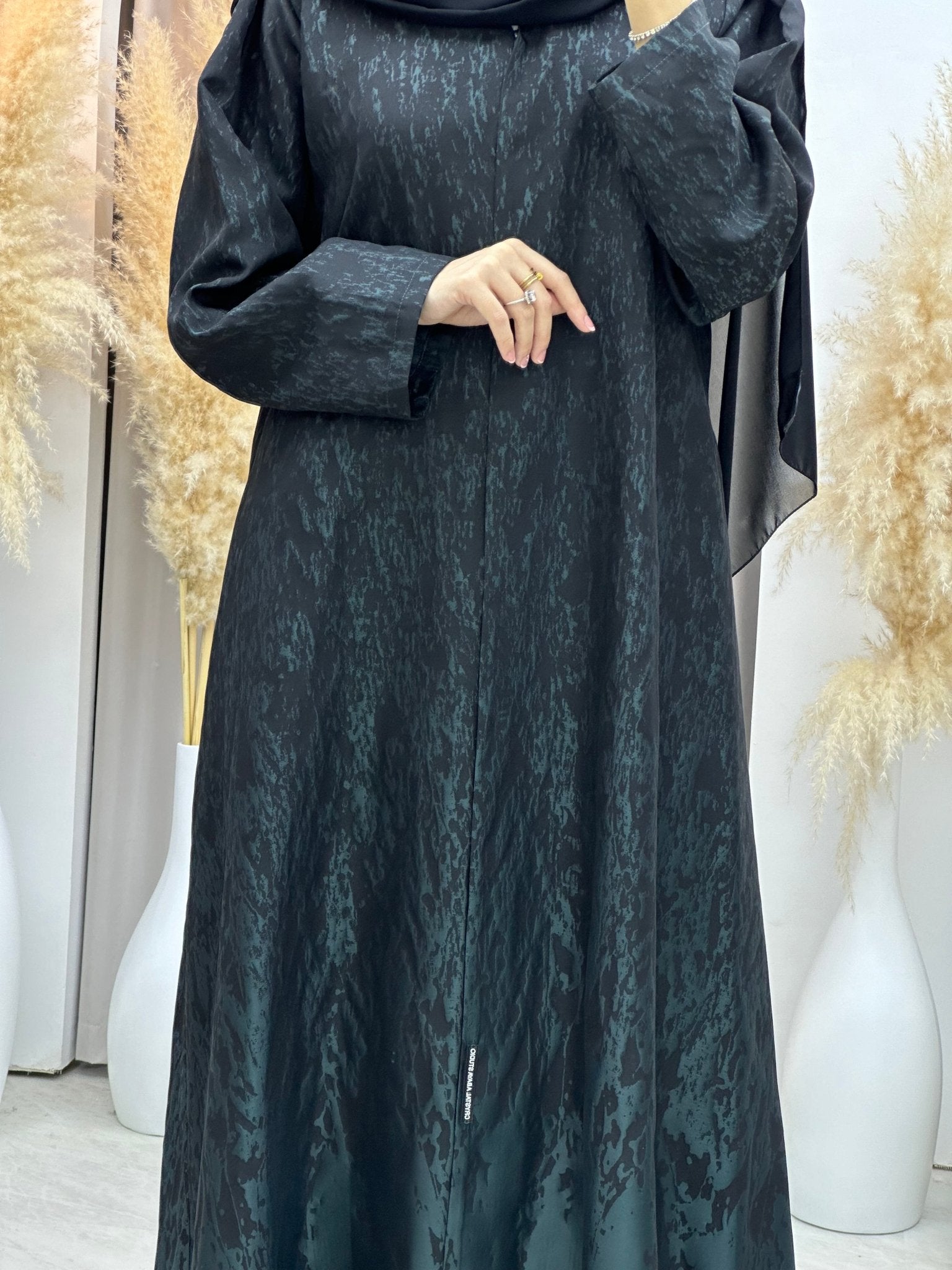 C 0001 - 04 Dark Green Eid Kloosh Abaya